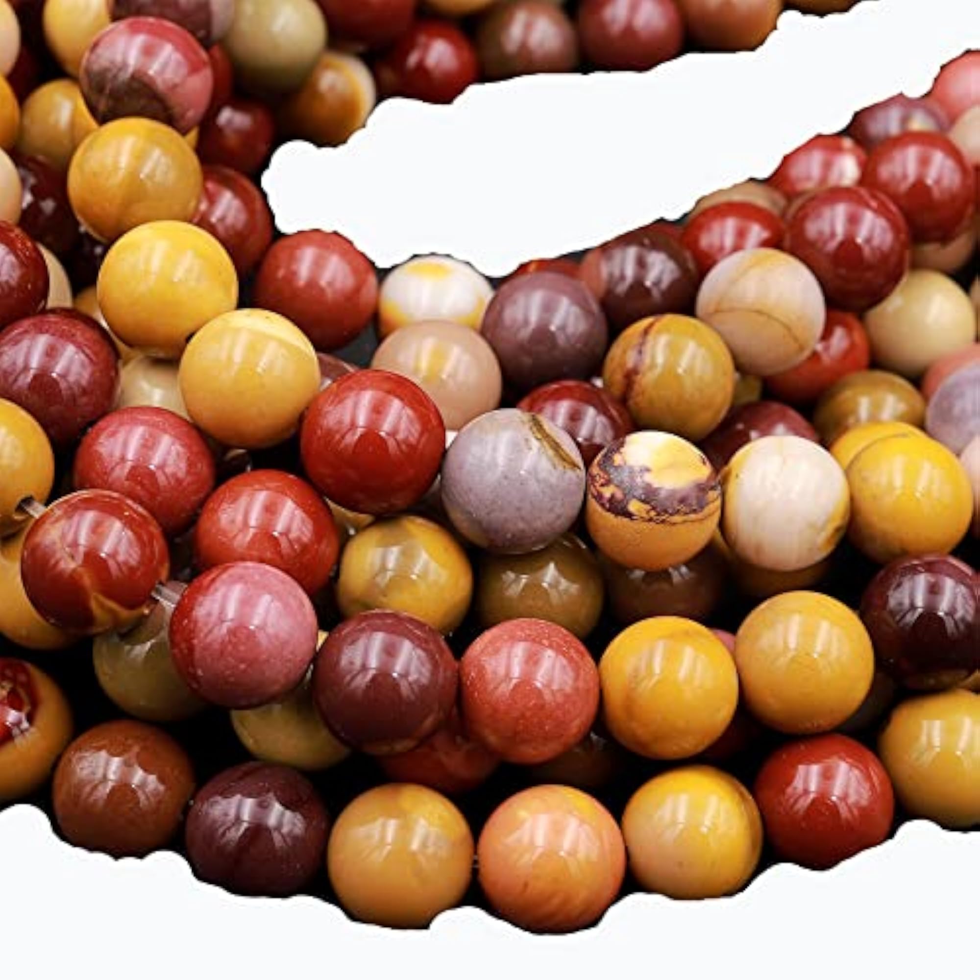 Natural Australian Mookaite Jasper Gemstone Round Smooth Beads 15.5" Strand